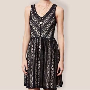 Moulinette Soeurs Myrna Black Lace A-line Sleeveless Dress XS